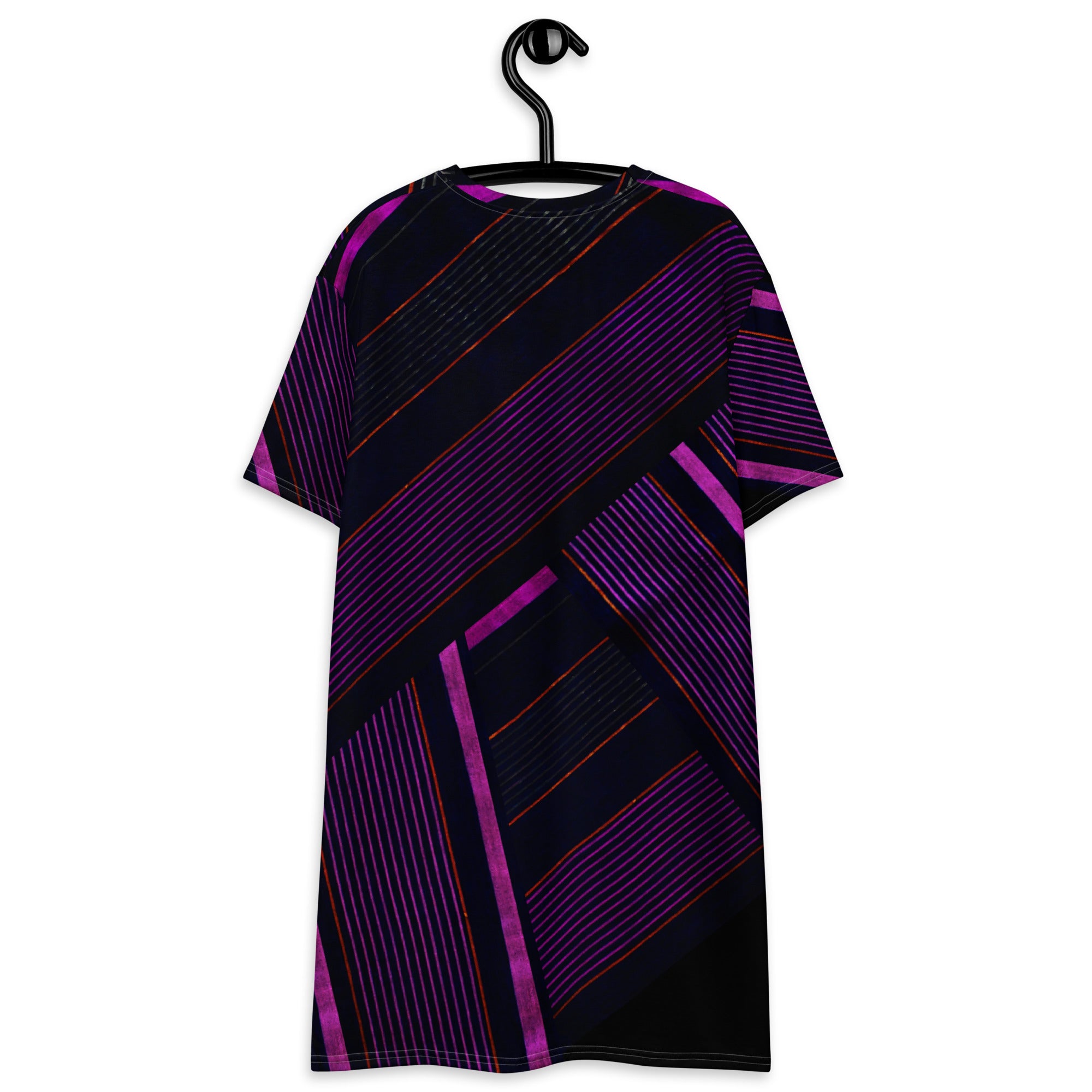 Black & Purple T-Shirt Dress. Street, Party or Lounge T-Shirt Dress. Streetstyle Dressing. WickedYo.